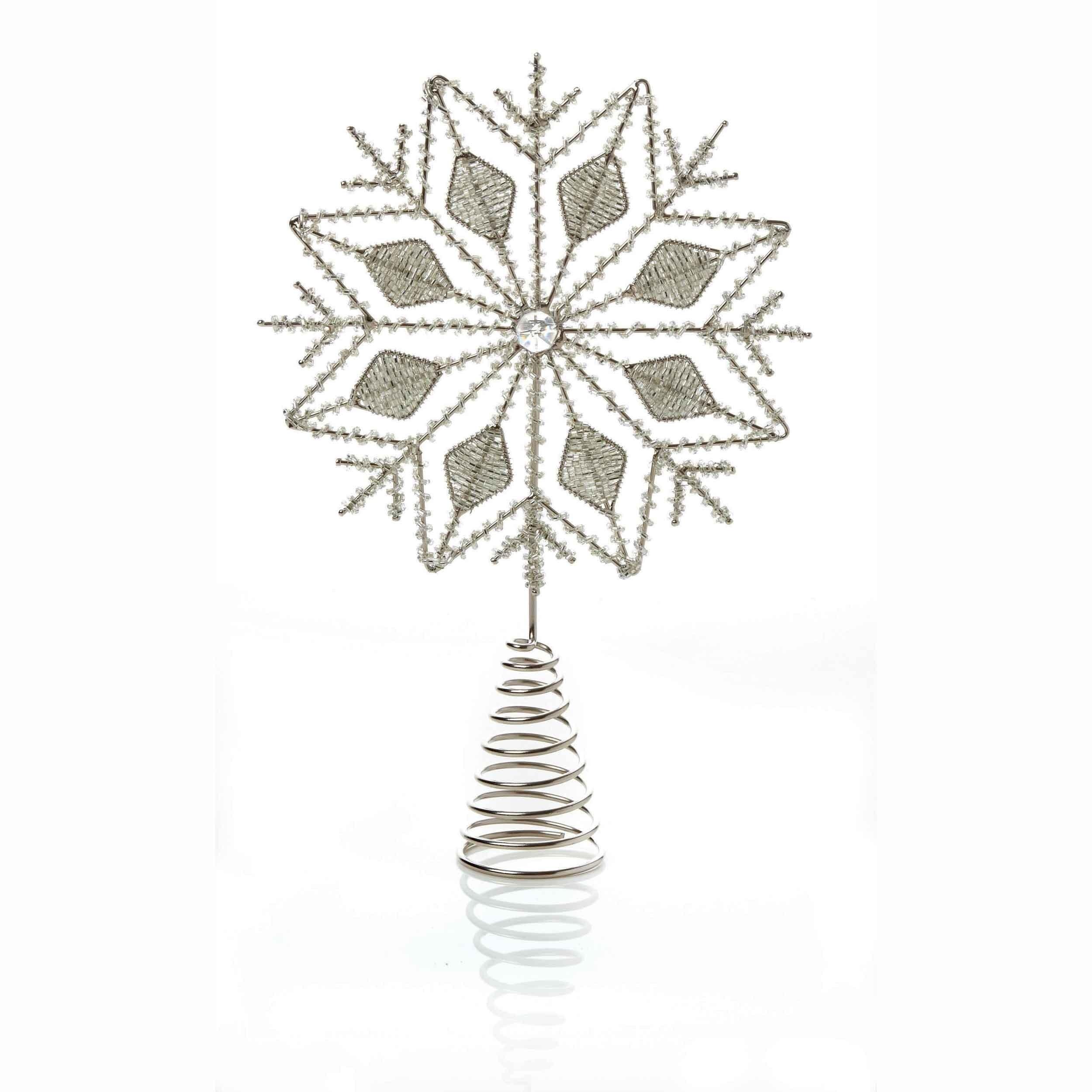 Silver Beaded Tree Top Star - Towsure