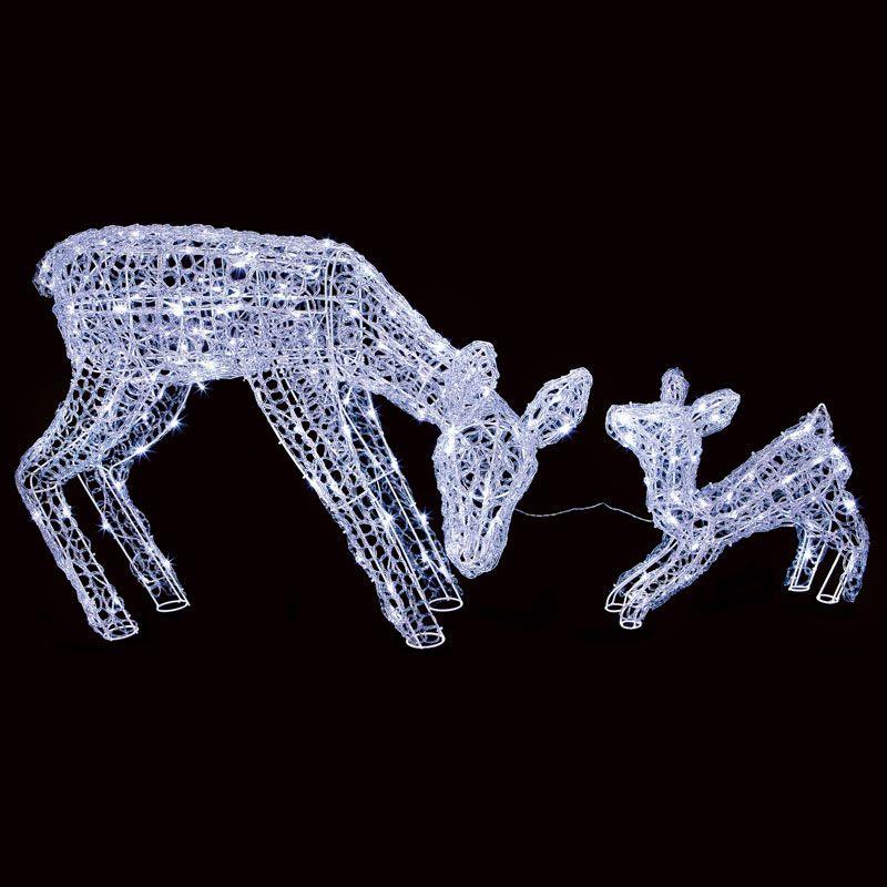 Soft Acrylic Christmas LED Deer - Mother and Baby