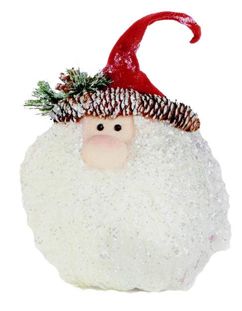 Sparkle Santa Head Decoration - 13cm