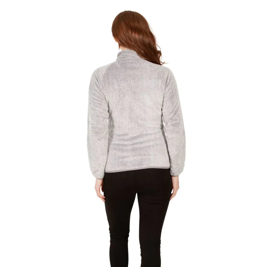 Trespass Women's Soft Furry Fleece Jacket Telltale - Grey/Silver