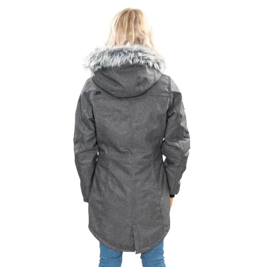 Trespass Womens Waterproof Parka Jacket Thundery - Grey