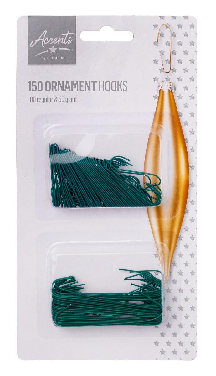 Twin Pack of 150 Ornament Hooks - Green